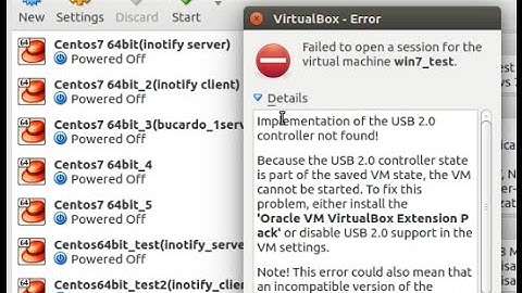 Virtualbox error (in ubuntu) - implementation of the USB 2.0 controller not found!