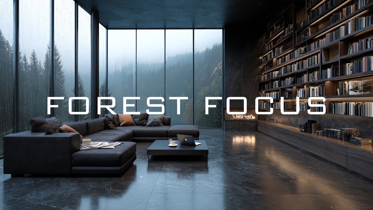Rainy Forest Library Ambience – Deep Work Music for Maximum Focus