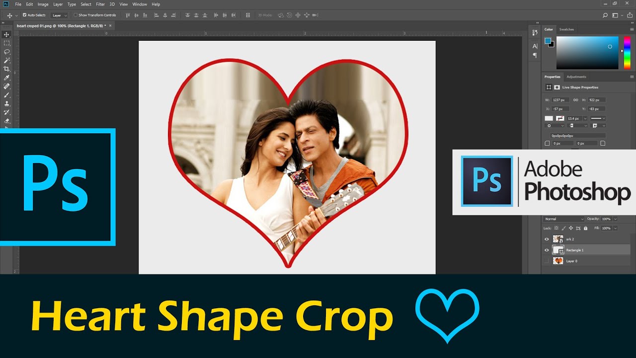 Photoshop CC How To Crop Heart Shape Image Cropping Shapes YouTube Photoshop CC How To Crop Heart Shape Image Cropping Shapes YouTube