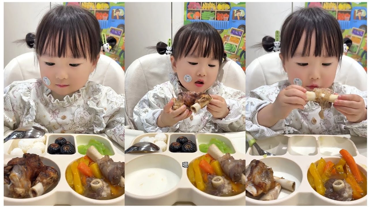 Today's lunch with Roast lamb bones,Lamb bone soup