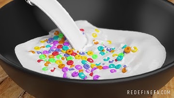 tyFlow PhysX Fluid & Phoenix FD: Cereal and Milk by #RedefineFX