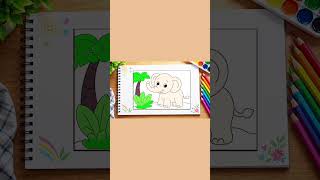 Cute Baby Elephant Coloring Fun! Shorts