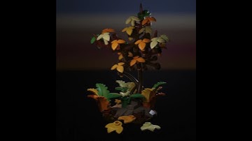 Animation Test in Blender- Autumn LEGO Tree in Breeze Using Simple Deform Modifier