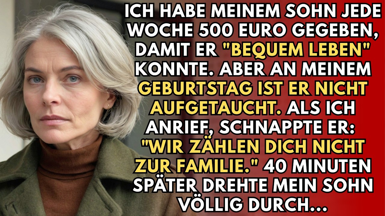 An meinem 65. Geburtstag rief mein Sohn an, um abzusagen. Nicht wegen eines Notfalls, sondern weil seine Frau „etwas anderes geplant“ hatte. Als ich enttäuscht protestierte, zischte er: „Ehrlich...