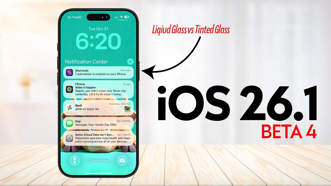 Clear vs. Tinted in iOS 26.1 Beta 4 - Customize Your Liquid Glass - YouTube