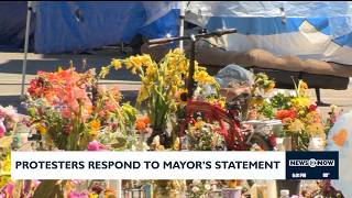 Protesters respond to mayor's statement calling for end to encampment