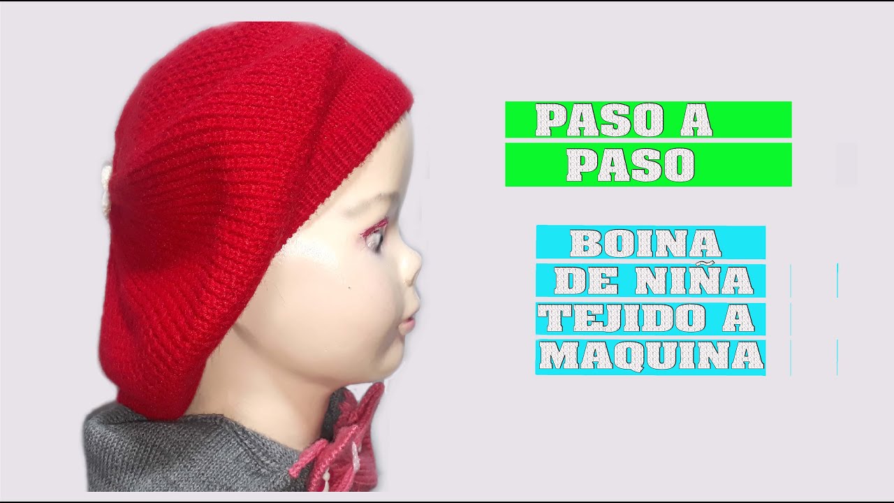 Paso a Paso fácil Boina de Niña tejido a Maquina  Brother
