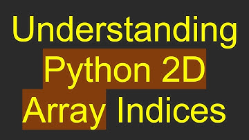 Understanding Python 2D Array Indices