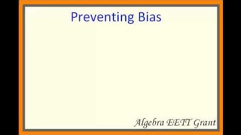 1 Sampling and Preventing Bias