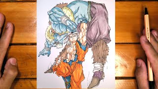 cómo dibujar el Goku Instinct Mastered vs Moro