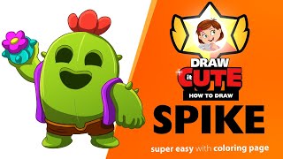 How to draw Spike super easy | Brawl Stars drawing tutorial