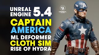 Unreal Engine 5.4 Captain America MetaHuman using ML Deformer
