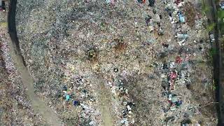Drone Shot Of Landfill In Asia