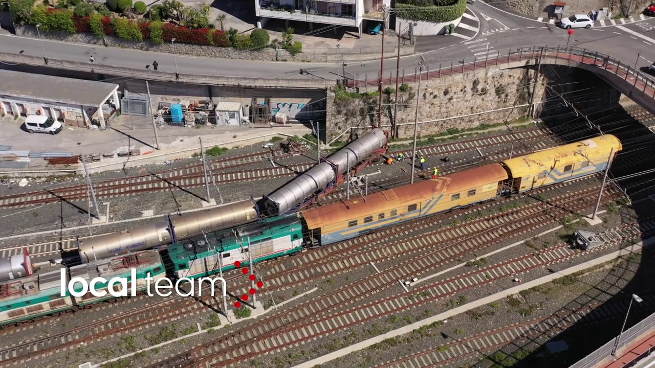 Ventimiglia, incidente al treno merci. Deraglia vagone cisterna: le immagini dal drone