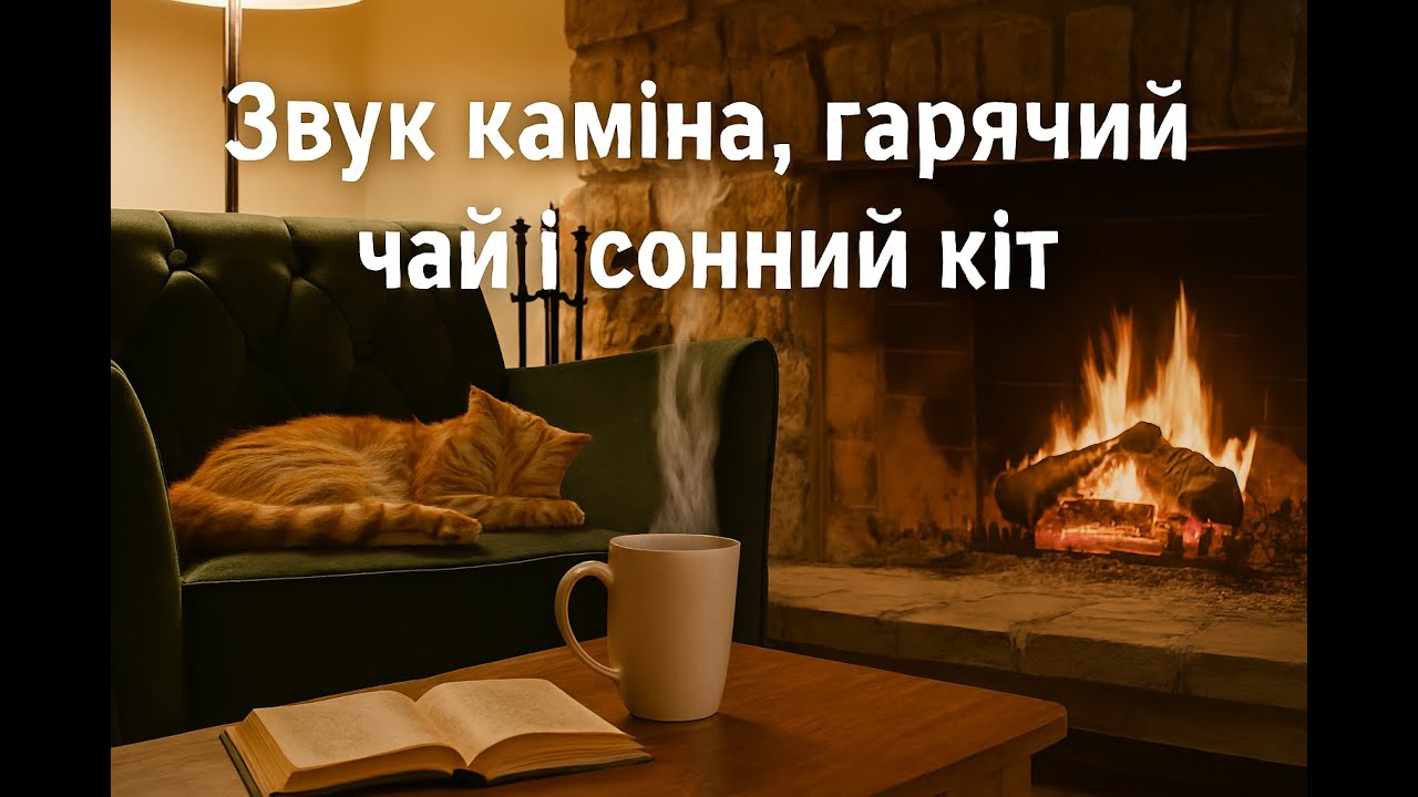 Звук каміна, гарячий чай і сонний кіт 💤 Відпочинок для в’язальниці