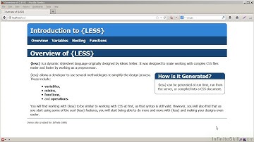 Writing CSS with LESS - Tutorial From Infinite Skills - learn CSS