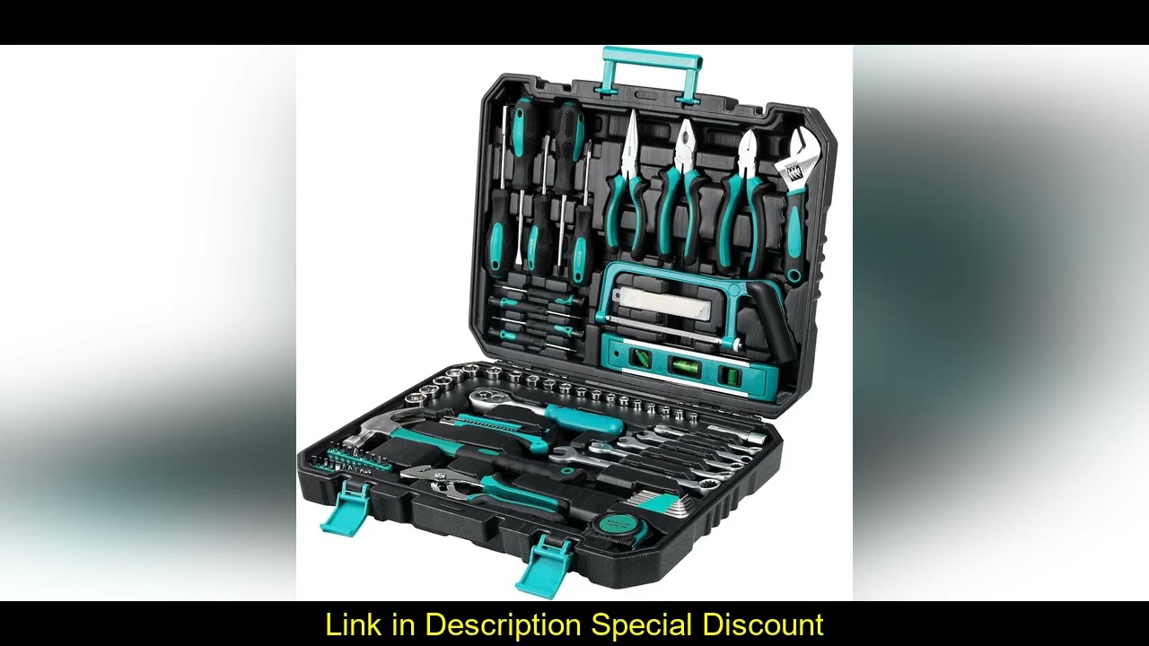 79 Piece Home Auto Repair Tool Kit, Wrench Plastic Toolbox with General Household Hand Tool Set w/