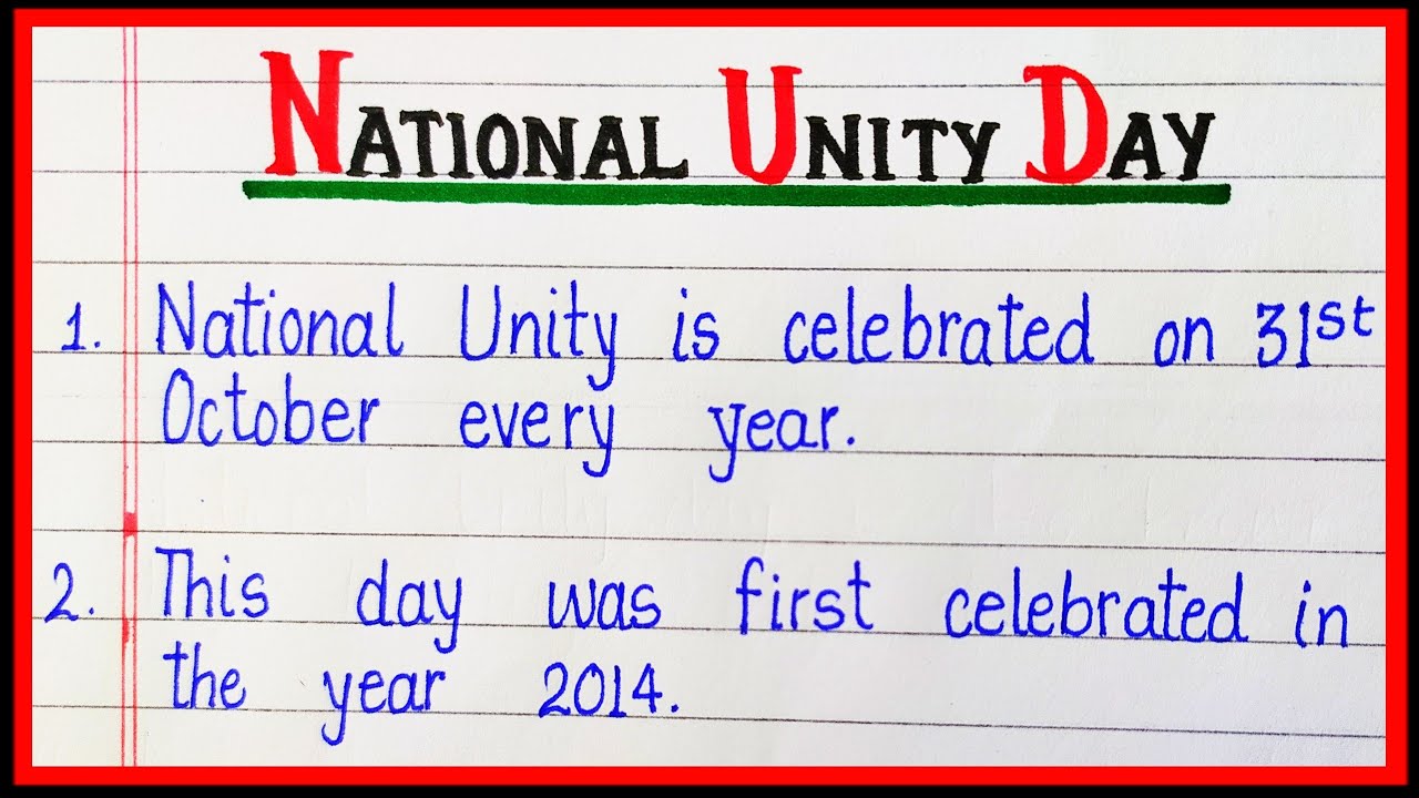 essay on national unity day