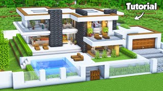 Minecraft How To Build A Modern House Tutorial Easy To Follow - Interior In Description