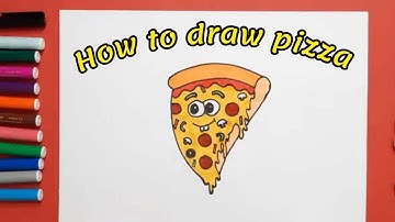 How to draw Pizza ||how to draw melting cheese pizza with pepperoni |things of wonder