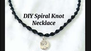 DIY Easy spiral knot macrame necklace | How to make macrame choker