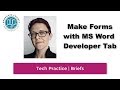 How to Use MS Word Developer Tab to Make Forms