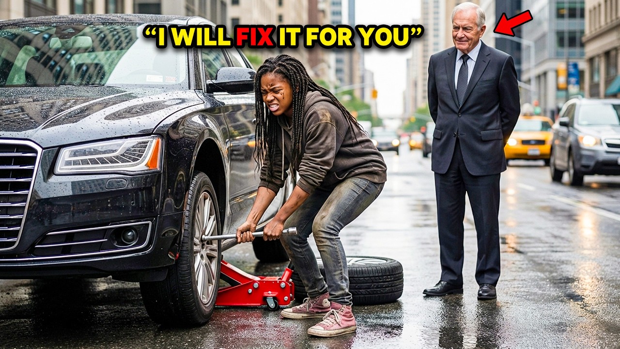 Black Girl Helped Desperate Old Man Change His Tire—Next Day, 10 Black SUVs Pulled Up To Her House
