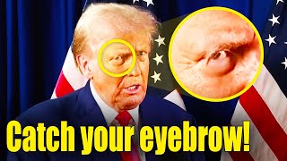 Trump's Eyebrow FALLING OFF FACE in Backstage Interview!