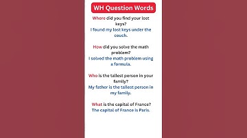 WH Question Words | Question Words With Sentences #speaking