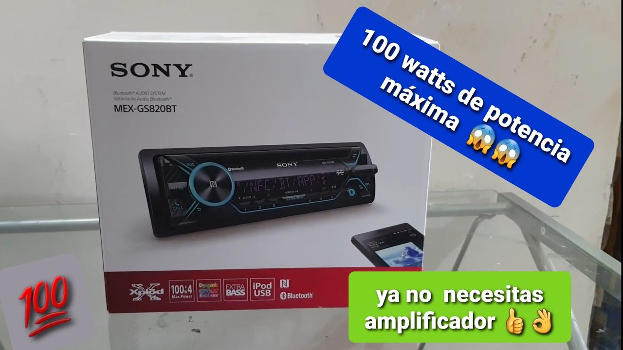 Radio para auto de CD con BLUETOOTH® con potencia de 100 W, MEX-GS820BT