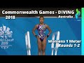 2018 Commonwealth Games - Womens 1 Meter Springboard Diving - Rounds 1 - 2