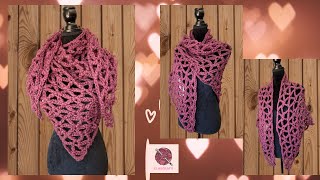 BUFANDA TRIANGULAR O CHAL EN UNA TARDE SÚPER BONITA Y FÁCIL #crochetparaprincipiantes