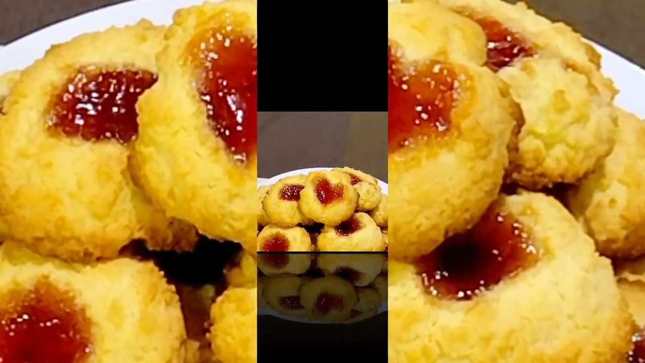 Home baked " Coconut and Jam Drop Cookies " so delicious and tasty.