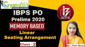 IBPS PO Pre | Linear Seating Arrangement |Memory Based| Class -2 | Best Approach | By ;- Pinki Ma