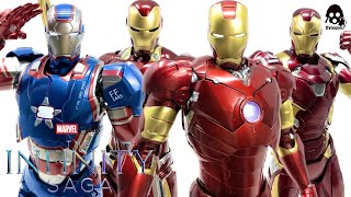 Threezero DLX The Infinity Saga IRON MAN, IRON PATRIOT, MK46 Civil War & Infinity War MK50 Review