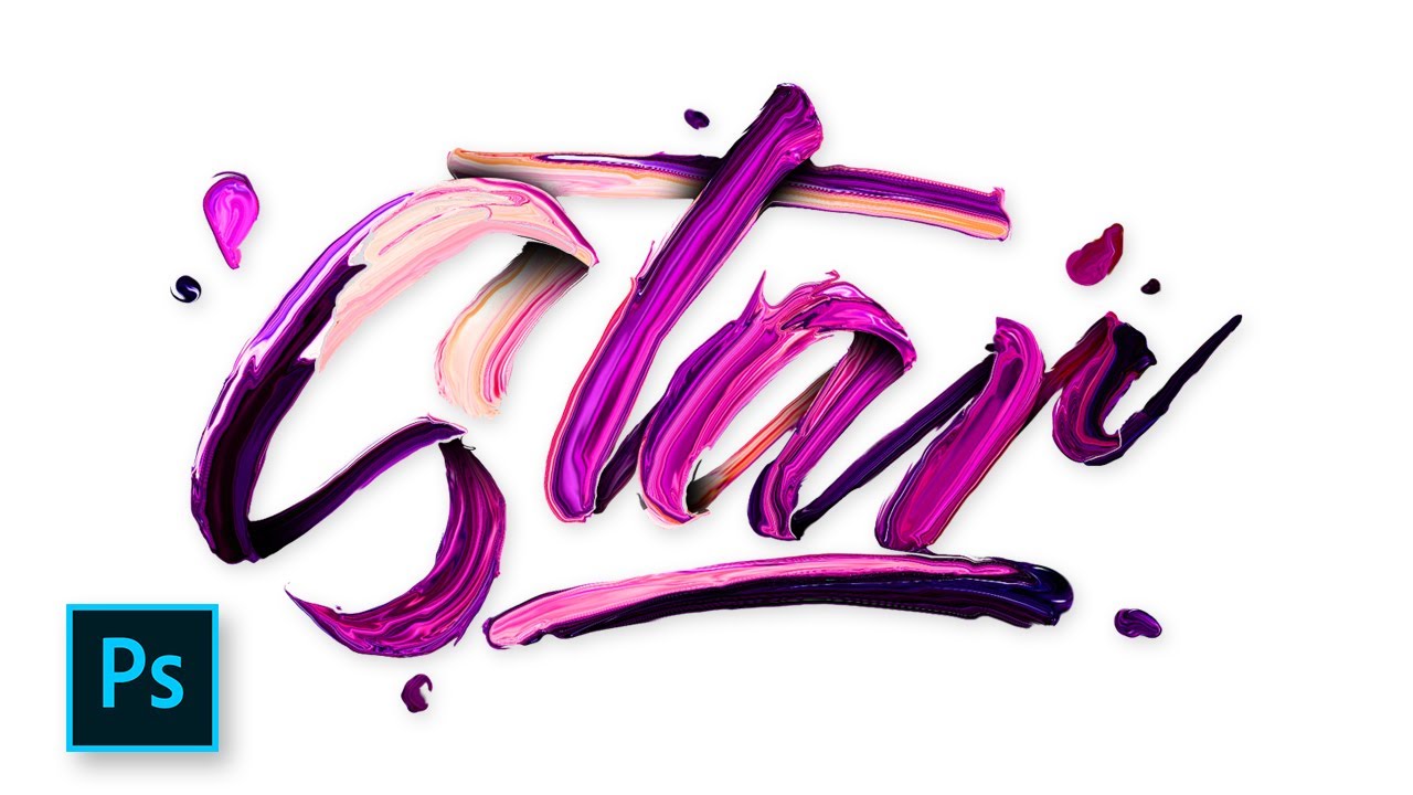 Typography Design Paint Text Effect Photoshop 