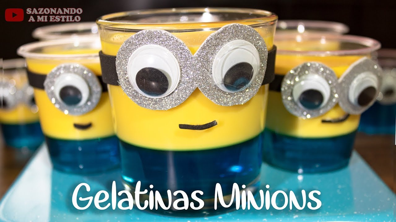 Postre Fácil Gelatinas de Minions | Sazonando a mi Estilo