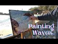 Painting Waves - Impressionist Oil Palette Knife Demo | Turkish Riviera in Winter