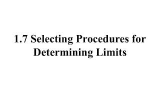 1.7a Selecting Procedures for Determining Limits - Radical Functions