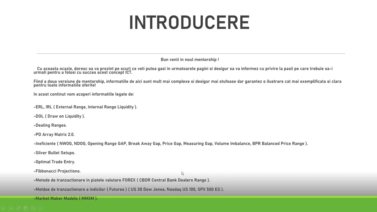 Lectia -1- Introducere in Mentorship-ul inregistrat.