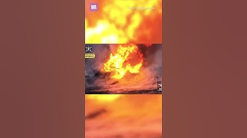 Russian tank engulfed in flames after being hit by Ukrainian FPV drone near Stepove