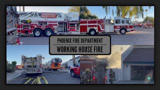 [ON SCENE + UNITS] Multiple Units on scene of a WORKING House Fire [Phoenix Fire Department]