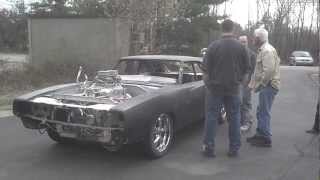 850HP Blown 572 Hemi Charger first test run and burnout