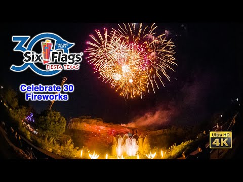 Six Flags Fiesta Texas Celebrate 30 Fireworks Complete Show Low Light 4K 2022 04 09