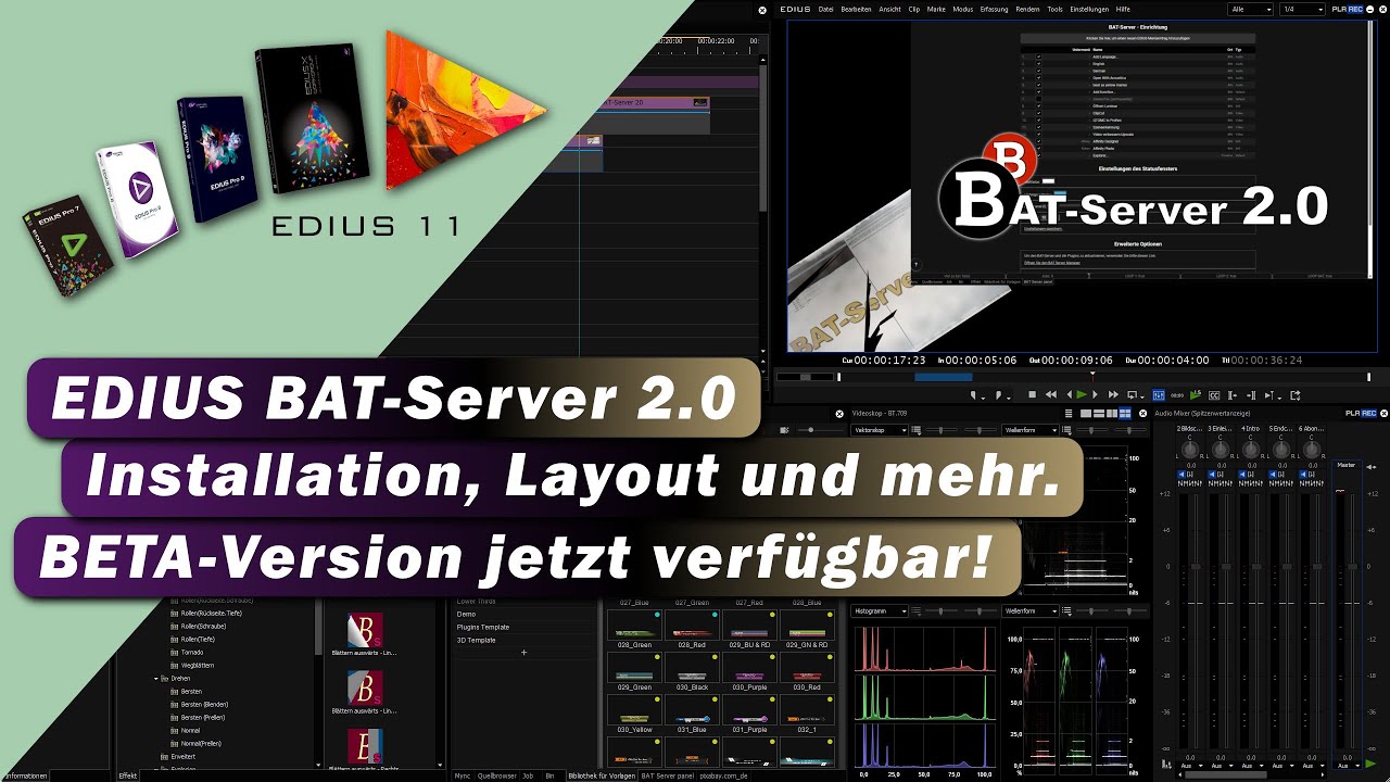 EDIUS - BAT-Server 2.0 - Installation, Layout und Funktionen. - YouTube