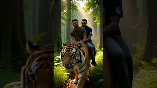 Messi Neymar with tiger. 