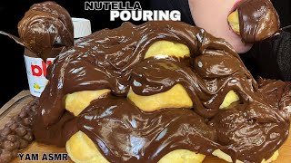 🍫ASMR NUTELLA CHOCO HUGE PROFITEROLES / MESSY EATING MUKBANG 누텔라 프로피테롤/ヌテラ プロフィトロール