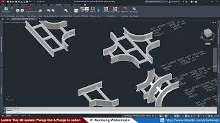 AutoCAD Dynamic Block 3D Cable Tray Flange Out &amp; Flange In option