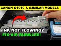 Canon G1010 & Similar Models, Ink Not Flowing? Fix Air Bubbles in Ink Tubes (Easy Solution)