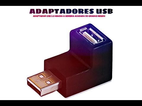 Video de Adaptador USB 2.0 macho a hembra acodado 90 grados  Negro